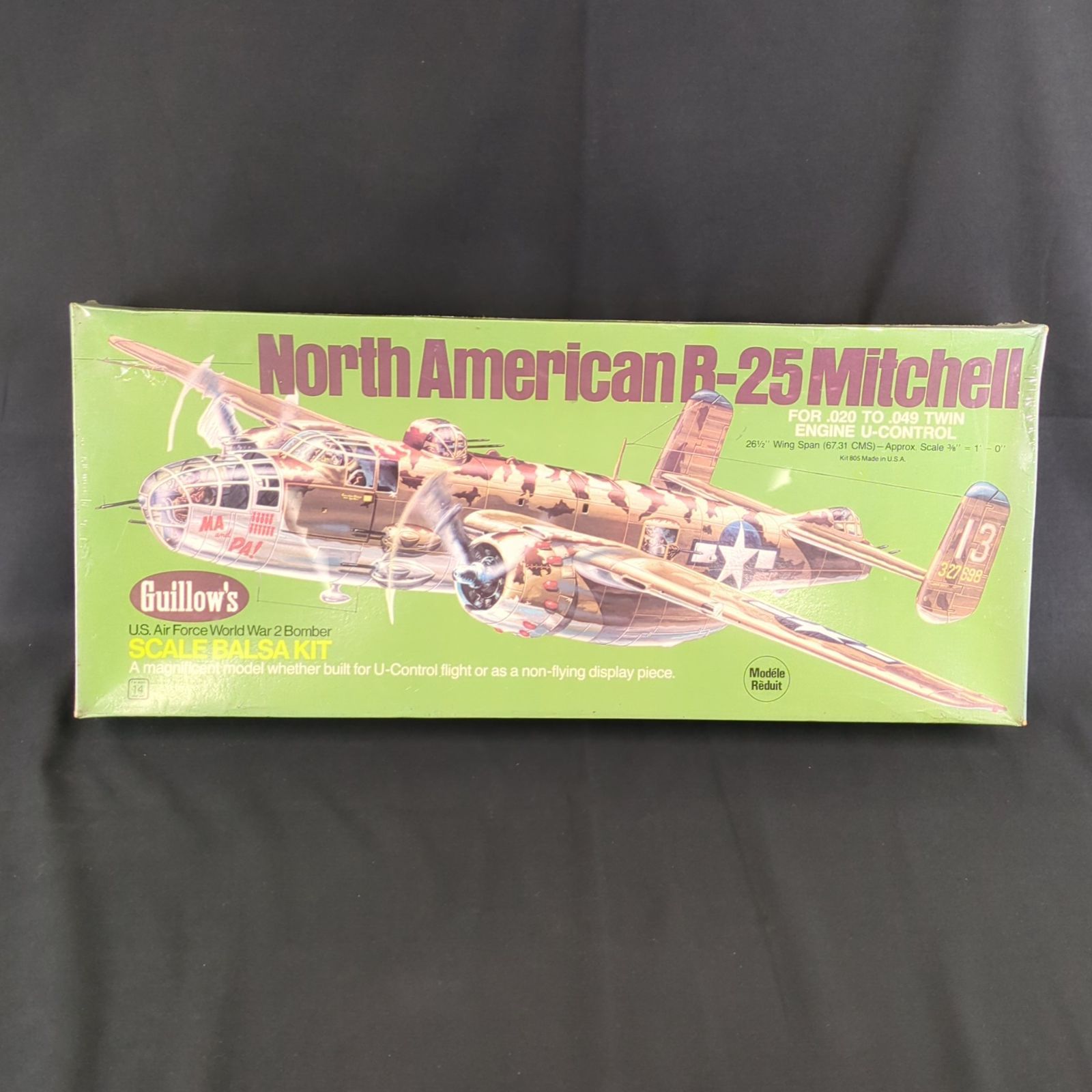 輸入ｷｯﾄ ｷﾞﾛｳｽﾞ Guillow s805 US Air Force World War 2 Bomber SCALE BALSA KIT North American B-25 Mitchell B-25ミッチェル爆撃機バルサ材模型ｷｯﾄ