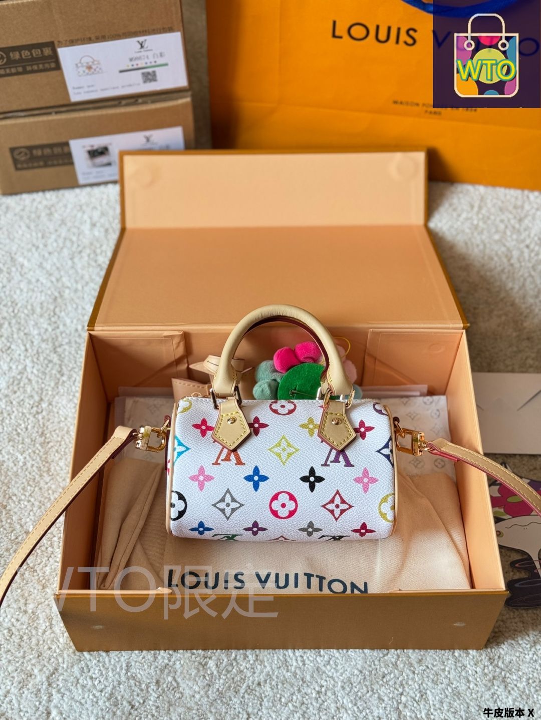 【村上コラボ★内側まで拘った逸品！】ルイヴィトン スピーディ 村上隆コラボ♪】ルイヴィトン LV×TM ナノ スピーディ バッグ
