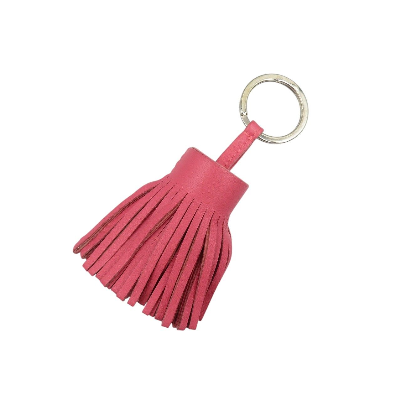 エルメス カルメン アニョーミロ シルバー金具 ローズアザレ ピンク キーリング 1347 HERMES