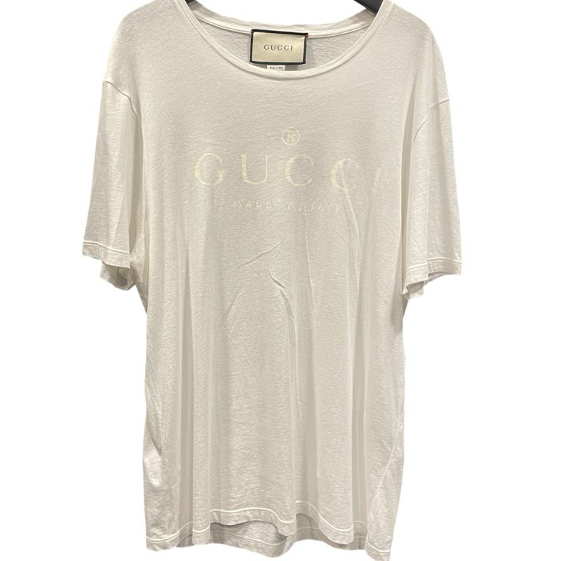 グッチ GUCCI ロゴプリントTシャツ 441685 ホワイト コットン