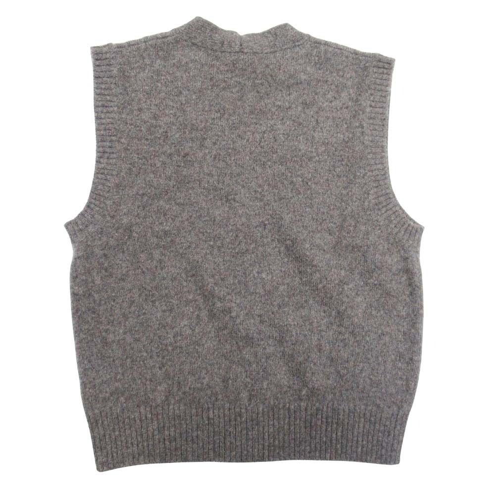 お洒落コーデ Cristaseya クリスタセヤ Shetland gilet ジレ ニットベスト シェットランドウール セーター L ブラウン 茶 レディース 古着 【最短翌日配送】