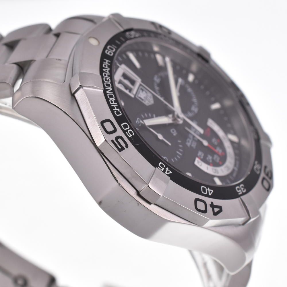 黒文字盤クオーツTAG HEUER アクアレーサー CAF101A ビッグデイト 