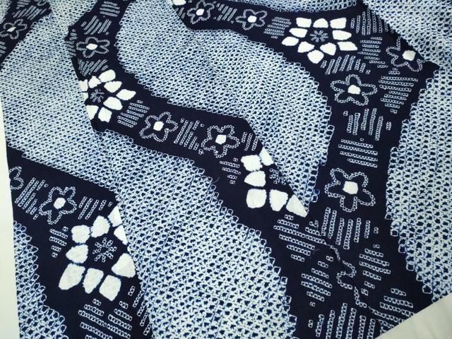 平和屋本店□極上 夏物 浴衣 有松鳴海絞り 草花文 綿 逸品 DZAA20301kh5