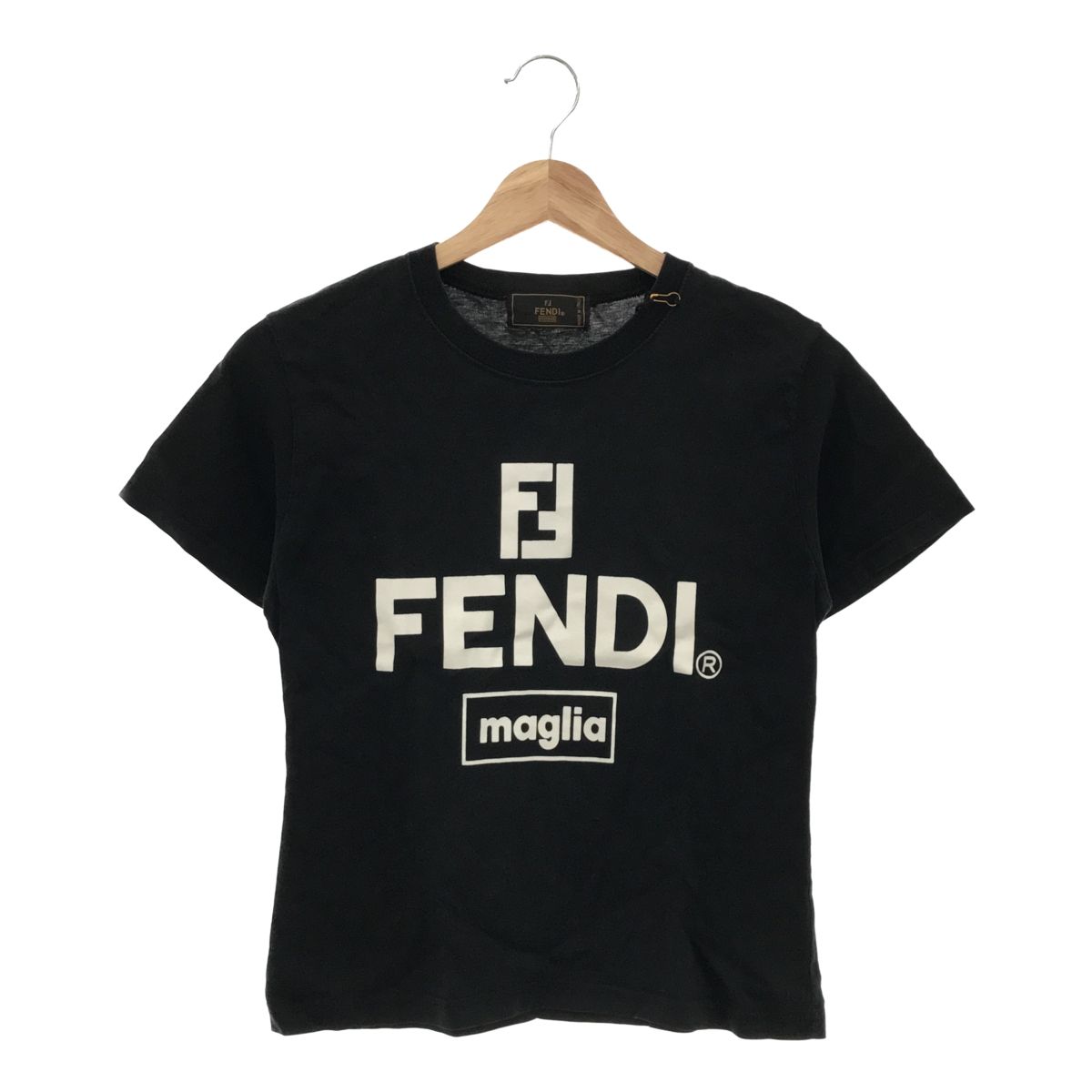 FENDI フェンディ イタリア製 半袖ロゴ Tシャツ ブラック フェンディ ロゴ 半袖Tシャツ イタリア製 ブラック - メルカリ