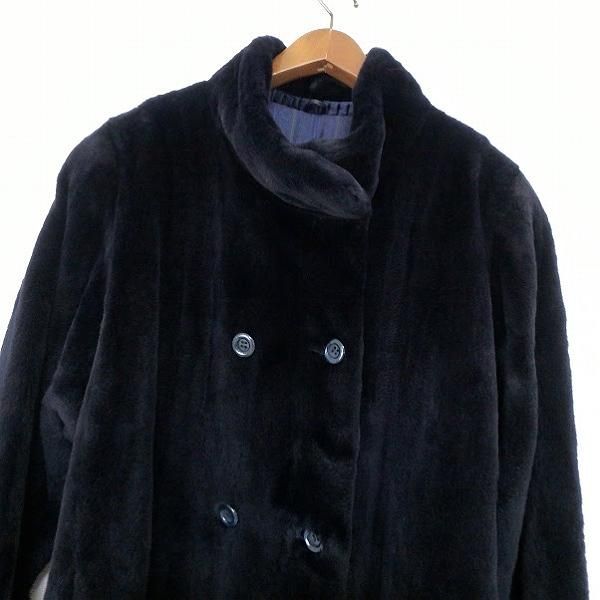 wnc エンバ EMBA 毛皮コート F 濃紺 ハイネック シェアードミンク