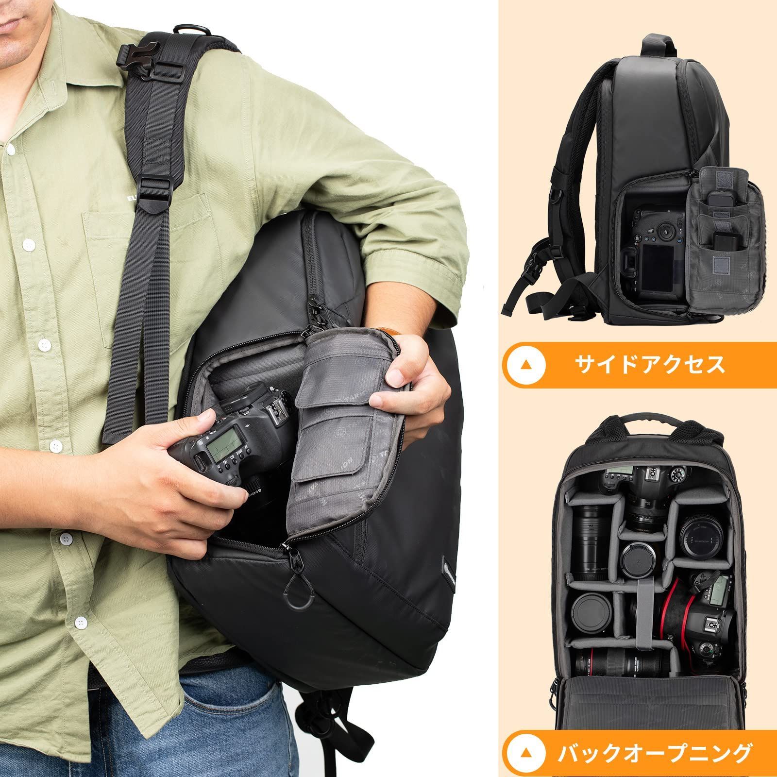 Amazon.co.jp: CADeN 防水 カメラバッグ 一眼レフ カメラバッグ