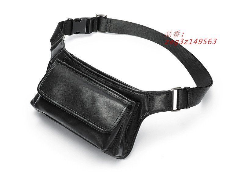 【タイムサービス‼️】ブラック ボディバッグ・ウエストポーチ 牛革 。 レザー ウエストバッグ メンズ ボディバッグ 2WAY 軽量