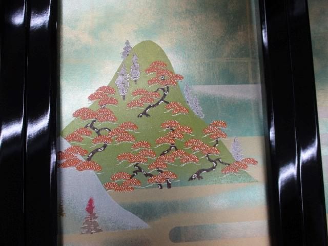 新品 五月人形 太枠屏風 グリーン箔金彩松山 25号 端午の節句 こどもの日 新品 五月人形 太枠屏風 グリーン箔金彩松山 25号 端午の節句