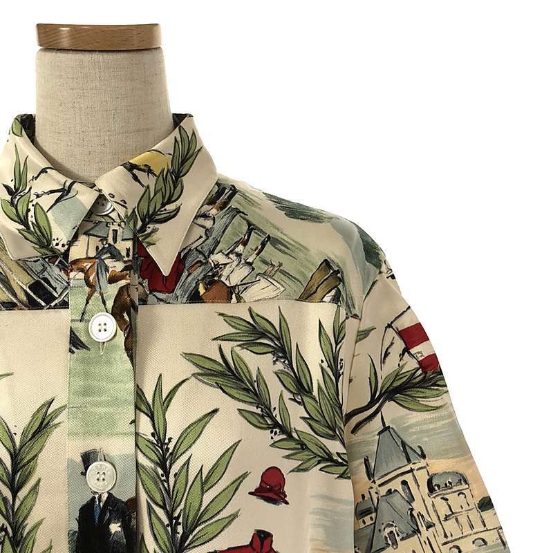 美品】 HERMES / エルメス | CHANTILLY 競馬場柄 シルク シャツ