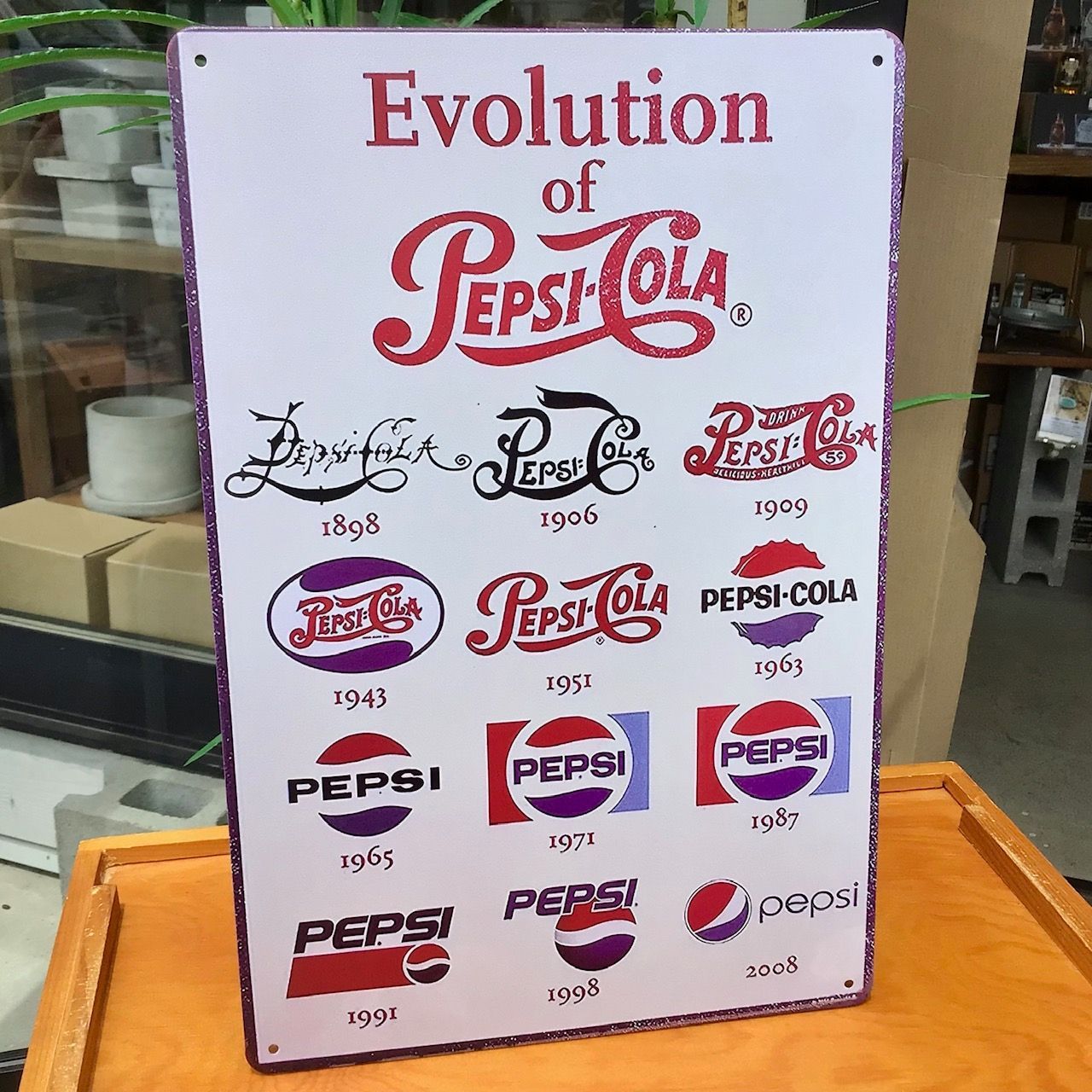新品 サインボード ブリキ看板 プレート A4 PEPSI COLA ペプシ