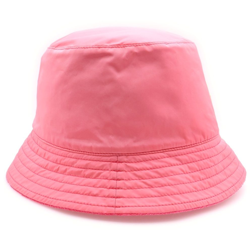 【MONCLER】 ロゴプリントつば広ハット ピンク 【モンクレール】 MONCLER (モンクレール) 23SS Reversible Logo Patch Bucket Hat
