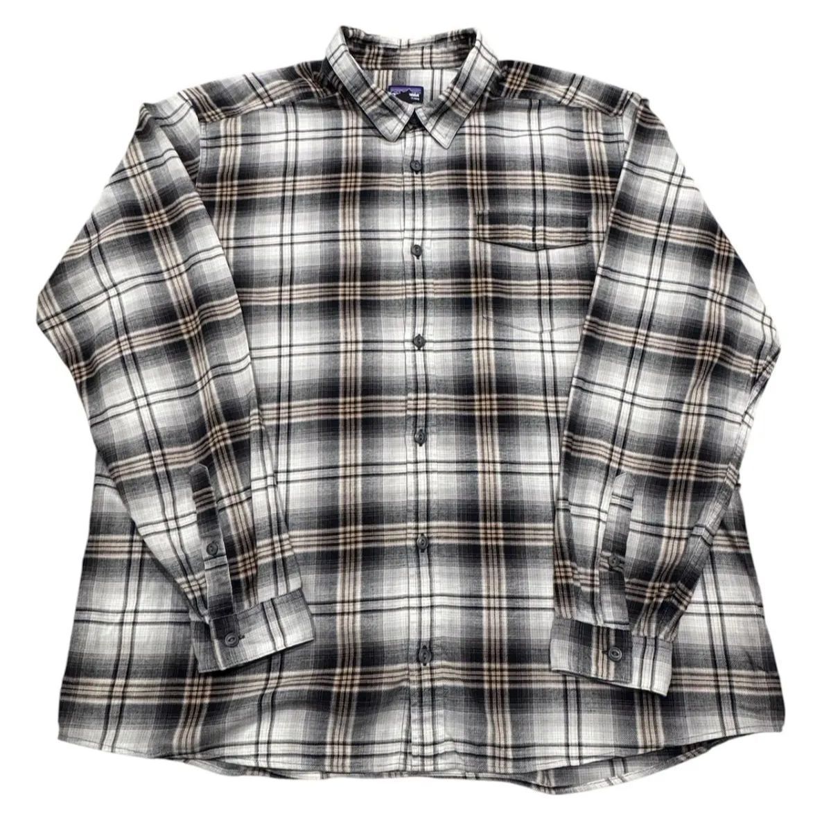 Patagonia オンブレチェックシャツ オーガニックコットン XXLサイズ