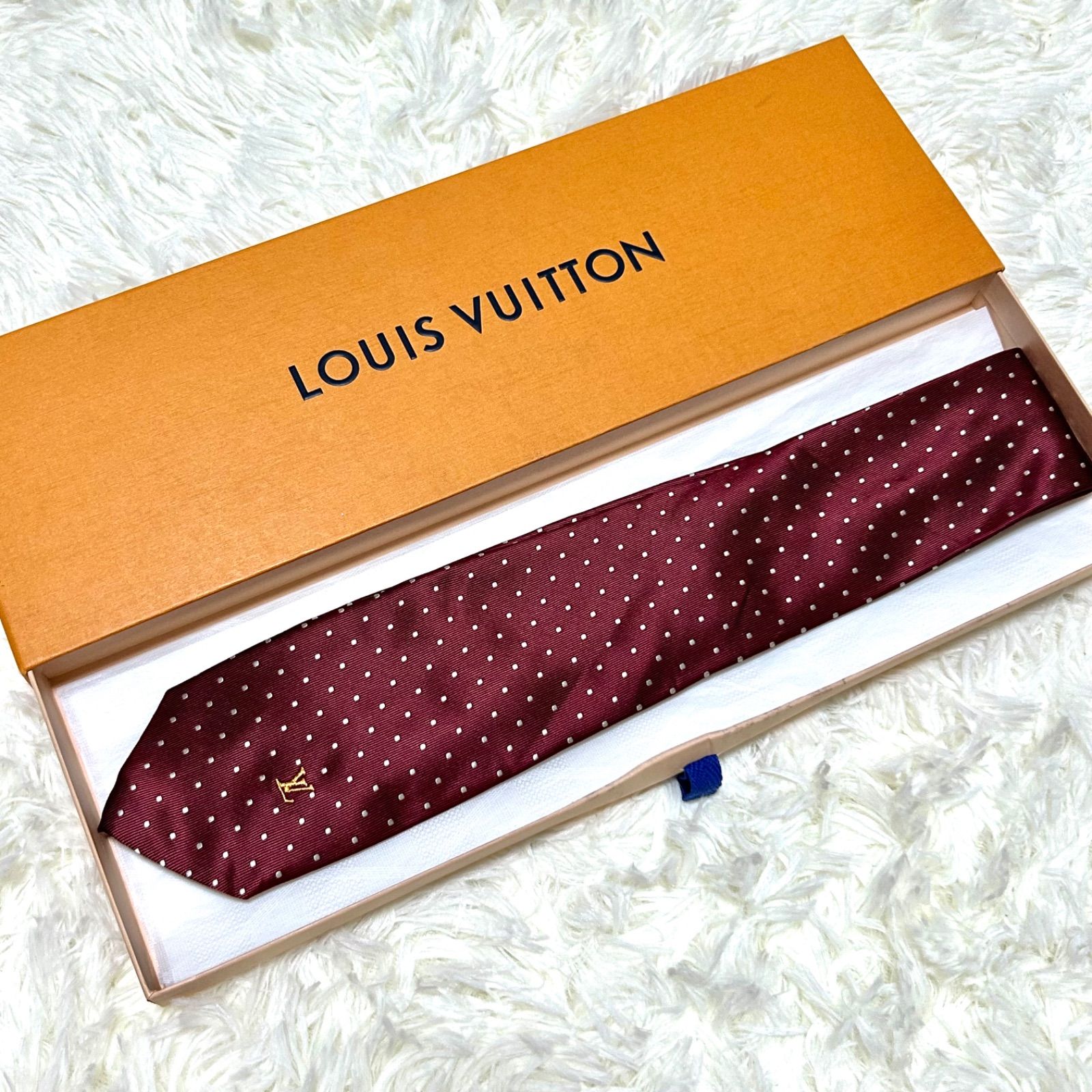 ルイヴィトン Louis Vuitton ネクタイ シルク100% ワインレッド ルイヴィトン Louis Vuitton ネクタイ シルク100% ボルドー