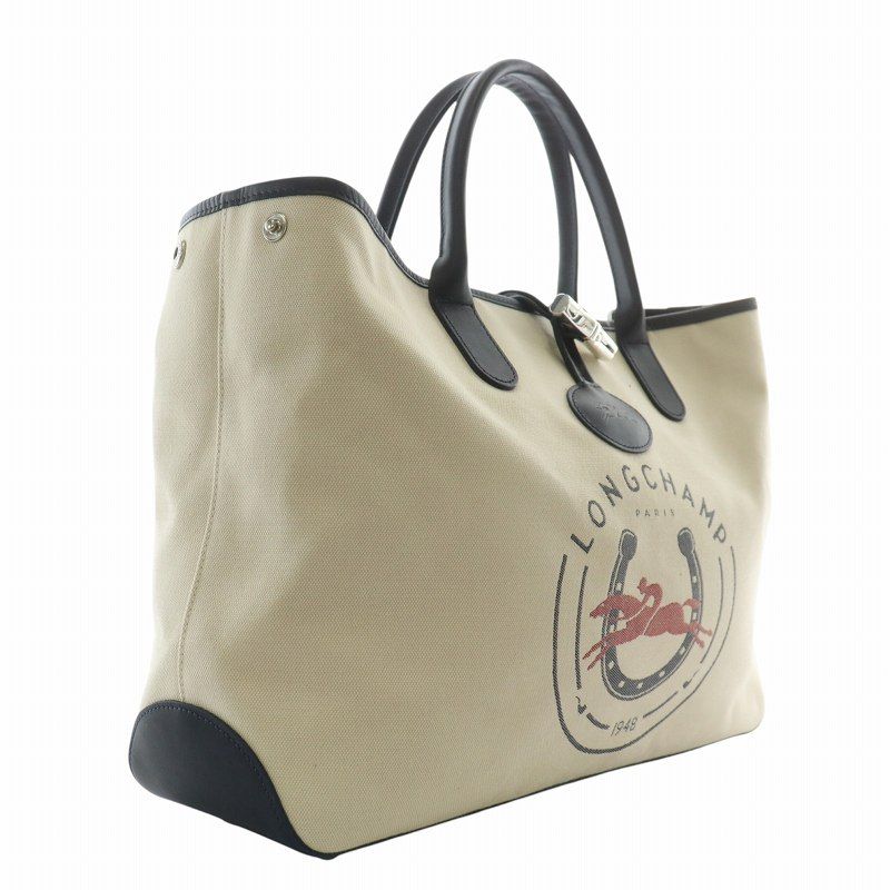 ロンシャン ロゾ トートバッグ ベージュ ロンシャン LONGCHAMP ロゾ トートバッグ ハンド キャンバス