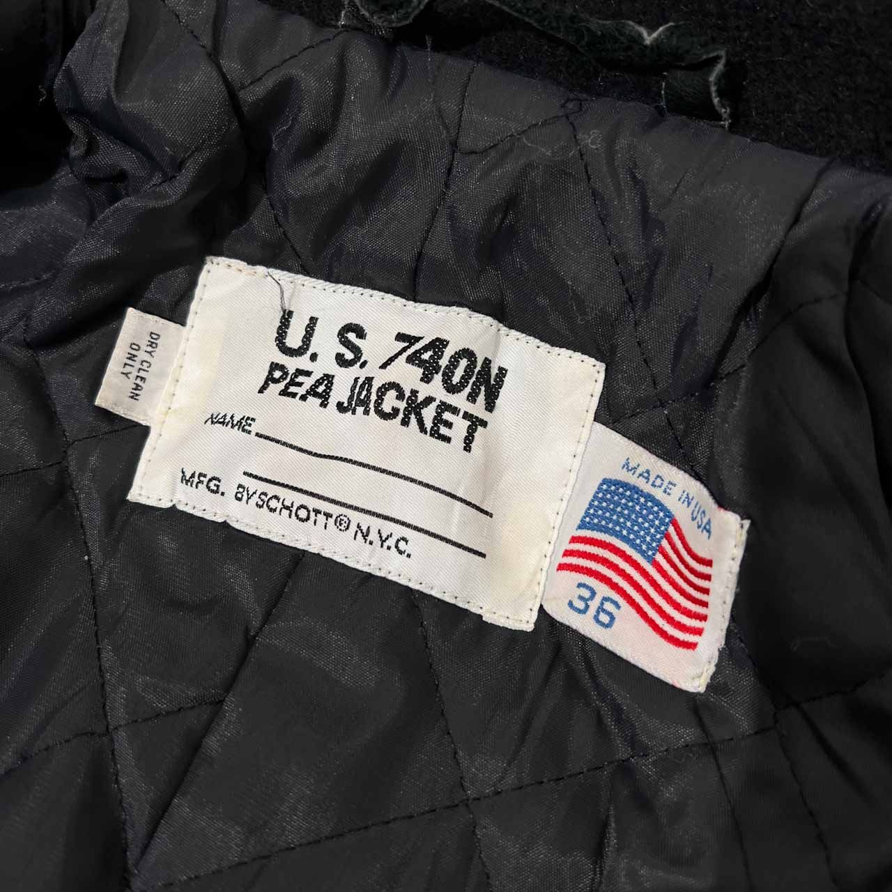90s Schottショット　ビンテージミリタリーピーコート　USA製　ネイビー 2810dd59e0909baa8eb1fd04361e2e
