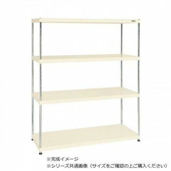 サカエ ニューCSパールラック 4段タイプ 1500×450×1800mm アイボリー CSPRA-3214I