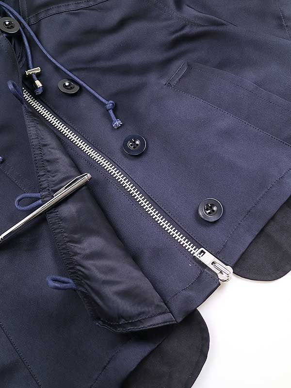 sacai サカイ14SS バックオープンシルクジャケット ブルゾン sacai サカイ 14SS バックオープンシルクジップブルゾン ネイビー 2