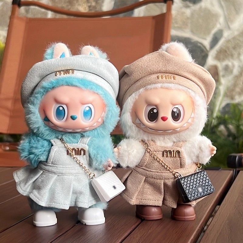 新品2点セット 雪だるまlabubuラブブぬいぐるみ服17cm着せ替え着ぐるみ 新品2点セット雪だるまlabubuラブブぬいぐるみ服17cm着せ替え