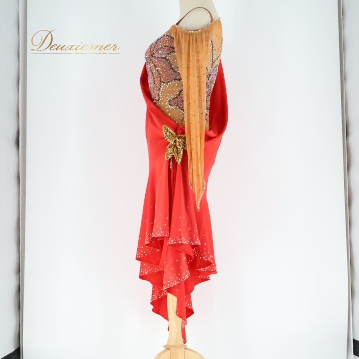 ピンク系オレンジ 社交ダンスドレス ラテンドレス S115367694 - 社交