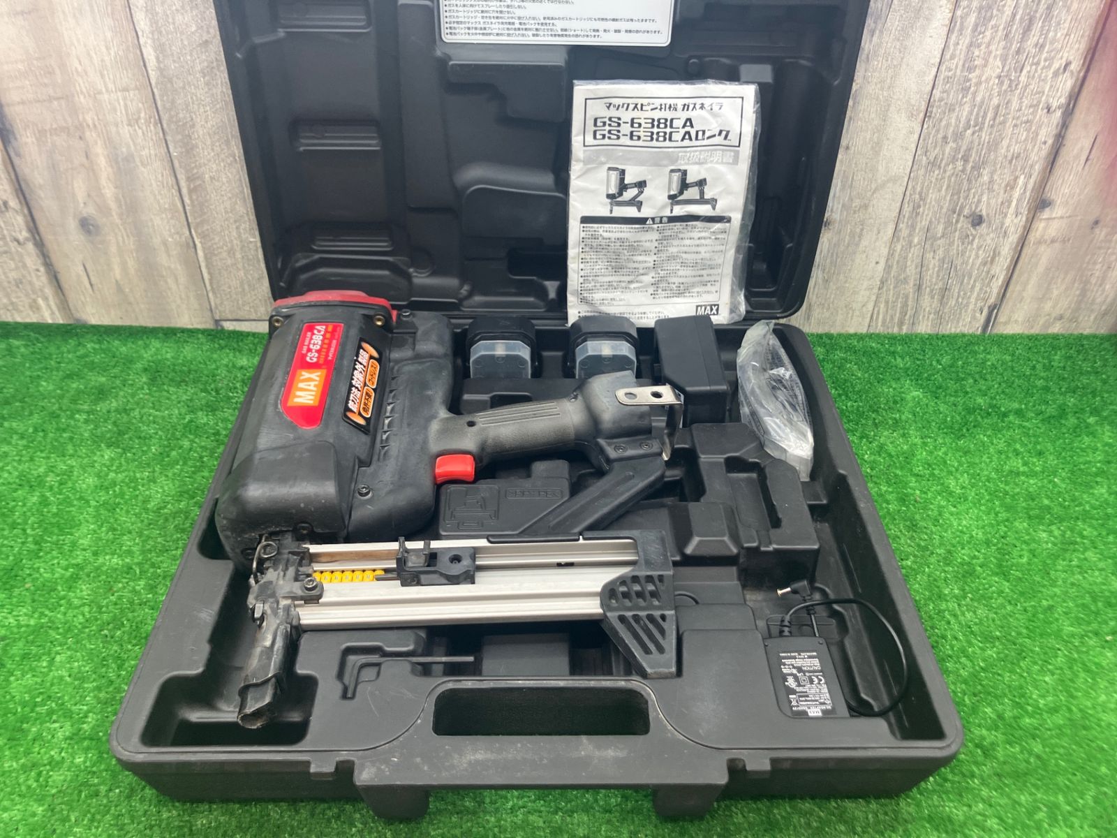 ジャンク品 マックスMAX♪ガスネイラ GS-638CA♪バッテリー2個付♪アクトツール富山店♪BY