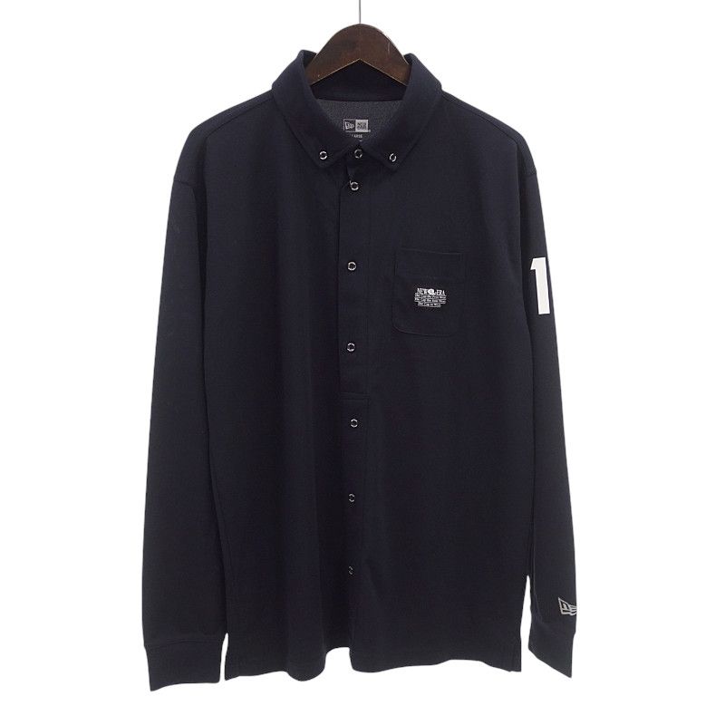 ニューエラ/NEW ERA ボタンダウン ストレッチ 長袖 ポロ シャツ ダークネイビー  サイズ メンズXL