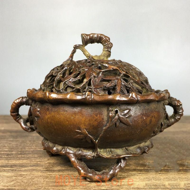 竹節香炉 茶道香炉 銅製 香道具 装飾品 工芸品 置物 - メルカリ