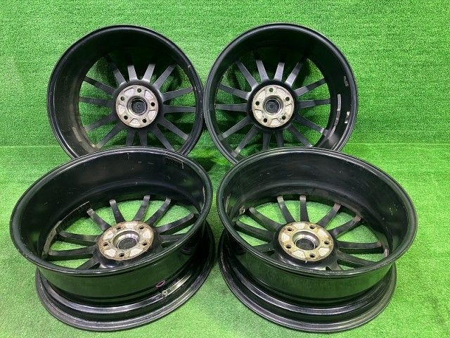 社外 ジーゲーム ﾉｱ ｳﾞｫｸｼｰ ｽﾃｯﾌﾟﾜｺﾞﾝ ホイール アルミ ブラックポリッシュ 18インチ 7J 5穴 4本 114.3 53