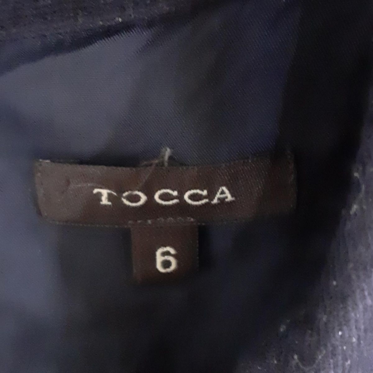 ✨美品✨【トッカ】半袖ワンピース　ツイード　サイズ6 大きいサイズ　膝丈 TOCCA(トッカ) ワンピース サイズ6 M レディース美品 - ネイビー