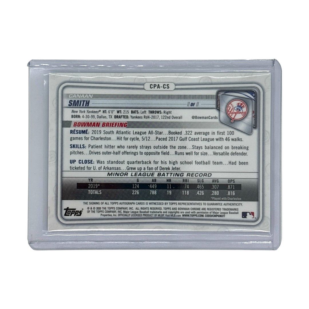 TOPPS MLBカード BOWMAN CHROME CANAAN SMITH YANKEES 095/150