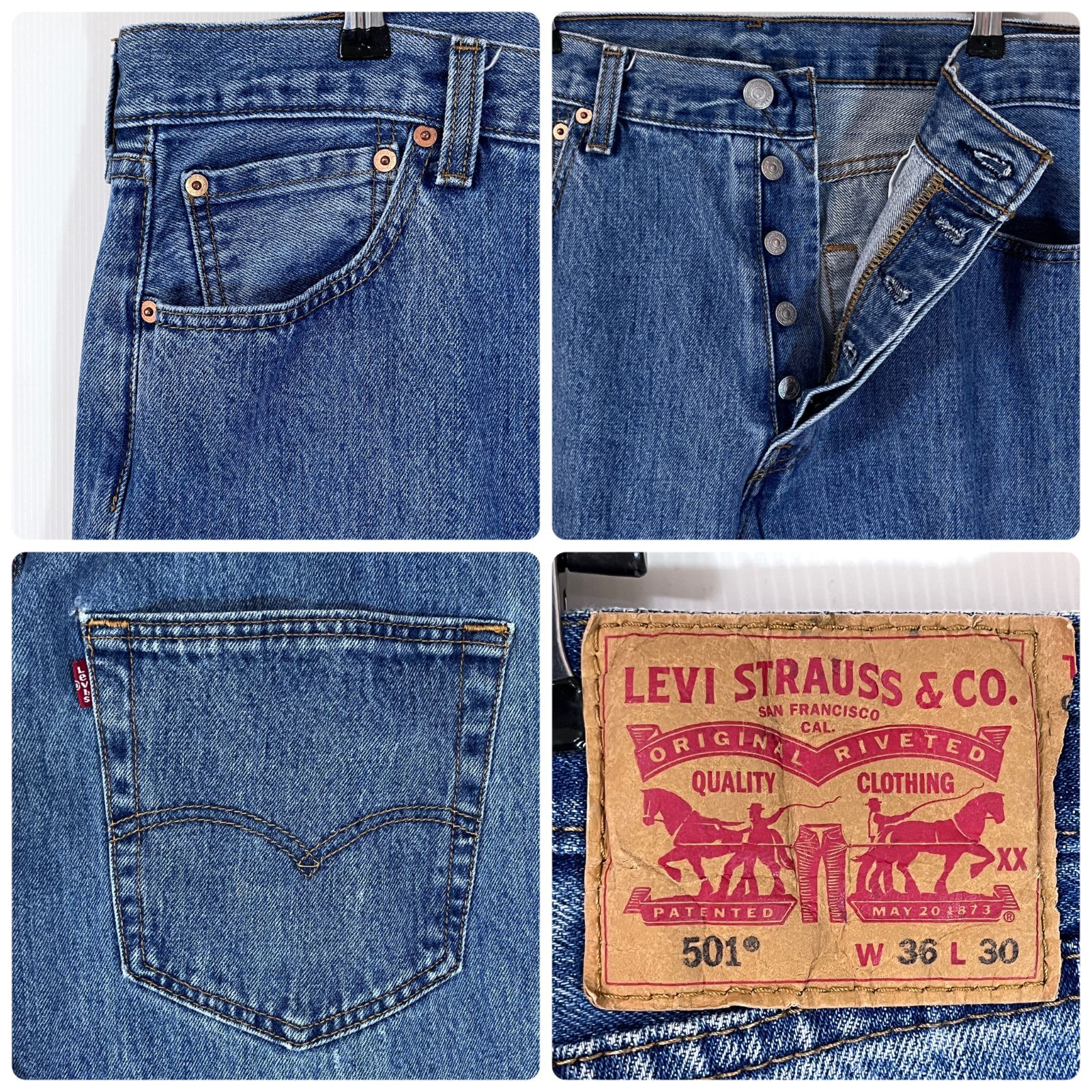 Levi's リーバイス 501 W36 L30 36x30 レギュラーフィット デニム