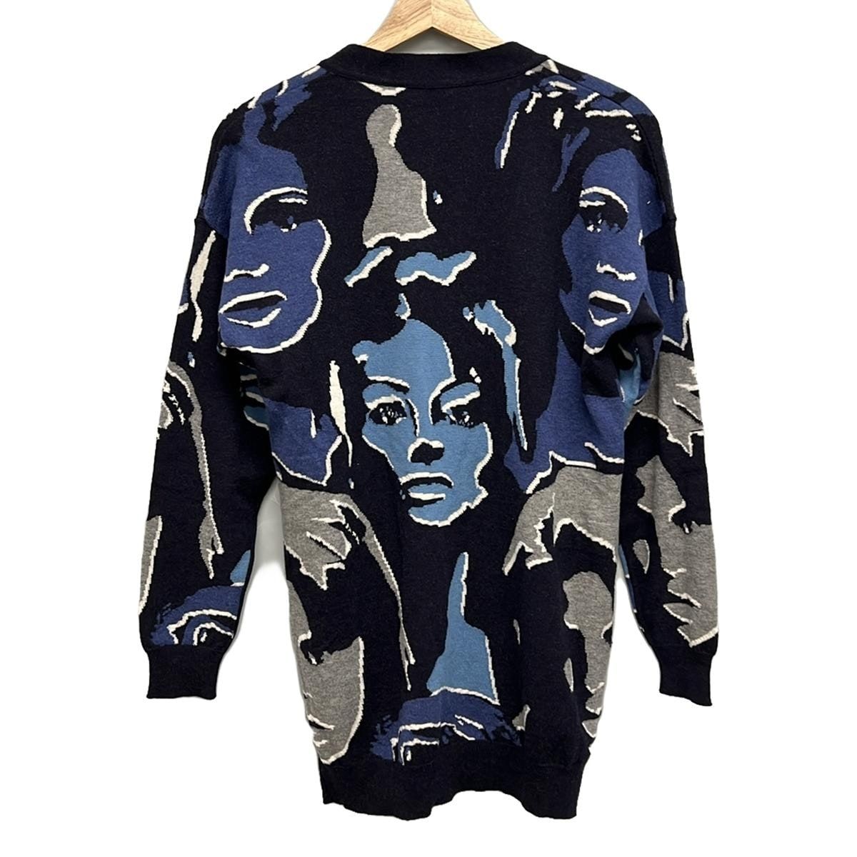 stellamccartney ステラマッカートニー カーディガン サイズ36 M レディース - 黒×ネイビー×マルチ 長袖 WWW_SMP1DAWEKUDUS_SCH_ID