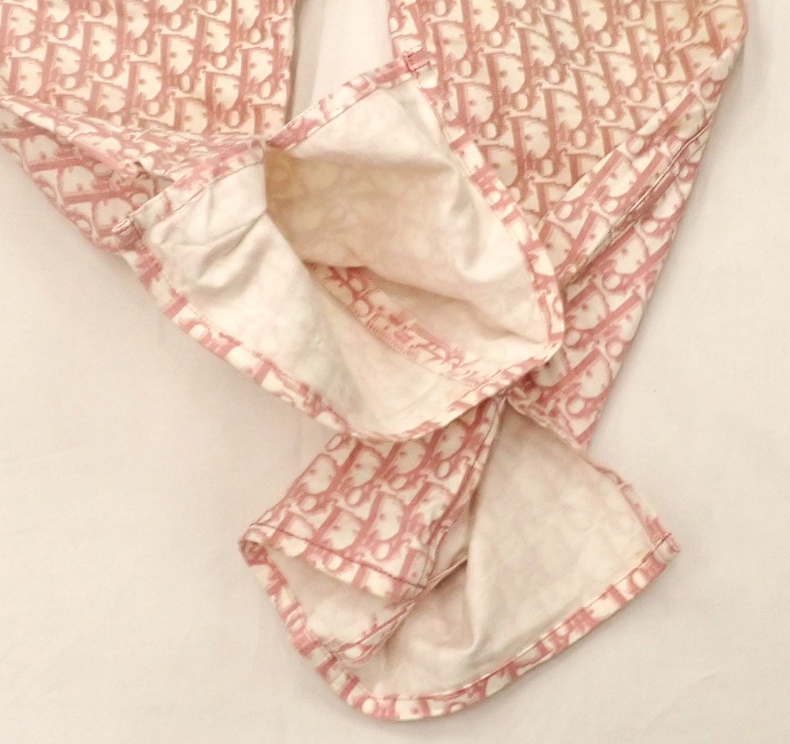 💗【Christian Dior ガリアーノ期 トロッター柄 7分丈パンツ】ピンク