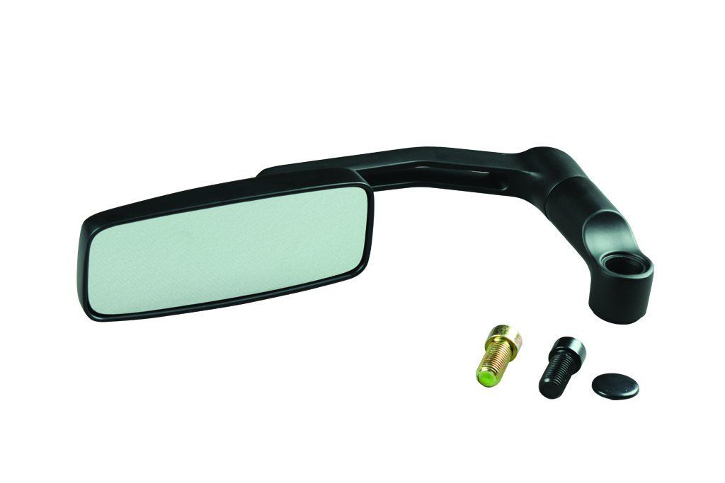 新着商品 M10 スクエアタイプ P-1.25 正|逆ネジ付属 フラットローミラー 左右共通 バイクミラー ブラック ポッシュ POSH 002861-06-10