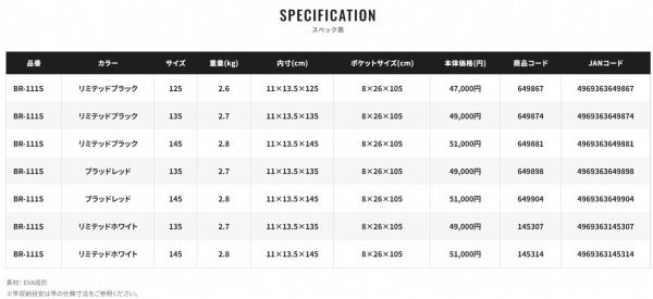  リミテッドプロ ロッドケースBR-111 S 白 135 ロッドケース フィッシングバッグ ケース