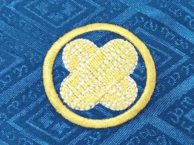 平和屋着物■極上　男性　色無地　紋付き羽織セット　キングサイズ　御召御納戸色地　花菱地紋　舞台衣装　洗える着物　逸品　CZAA3644s5 平和屋着物□極上 男性 色無地 紋付き羽織セット キングサイズ 御召御