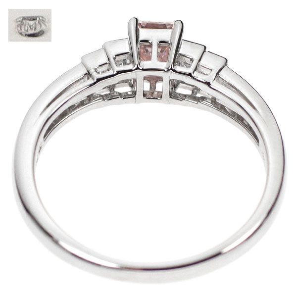 ミキモト 希少 Pt950 エメラルドカット 天然ピンク ダイヤモンド