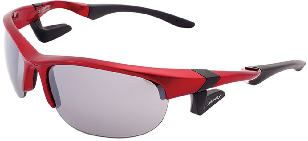 エアフライ Airfly 鼻パッドのないスポーツサングラス AF-102 C-2 RED レッド AF102C2 フレーム|レッドレンズ|ラ
