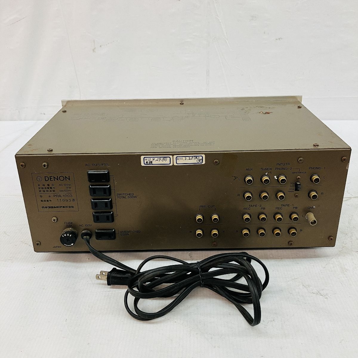 DENON PRA-1003 ステレオ プリアンプ オーディオ 音響機器