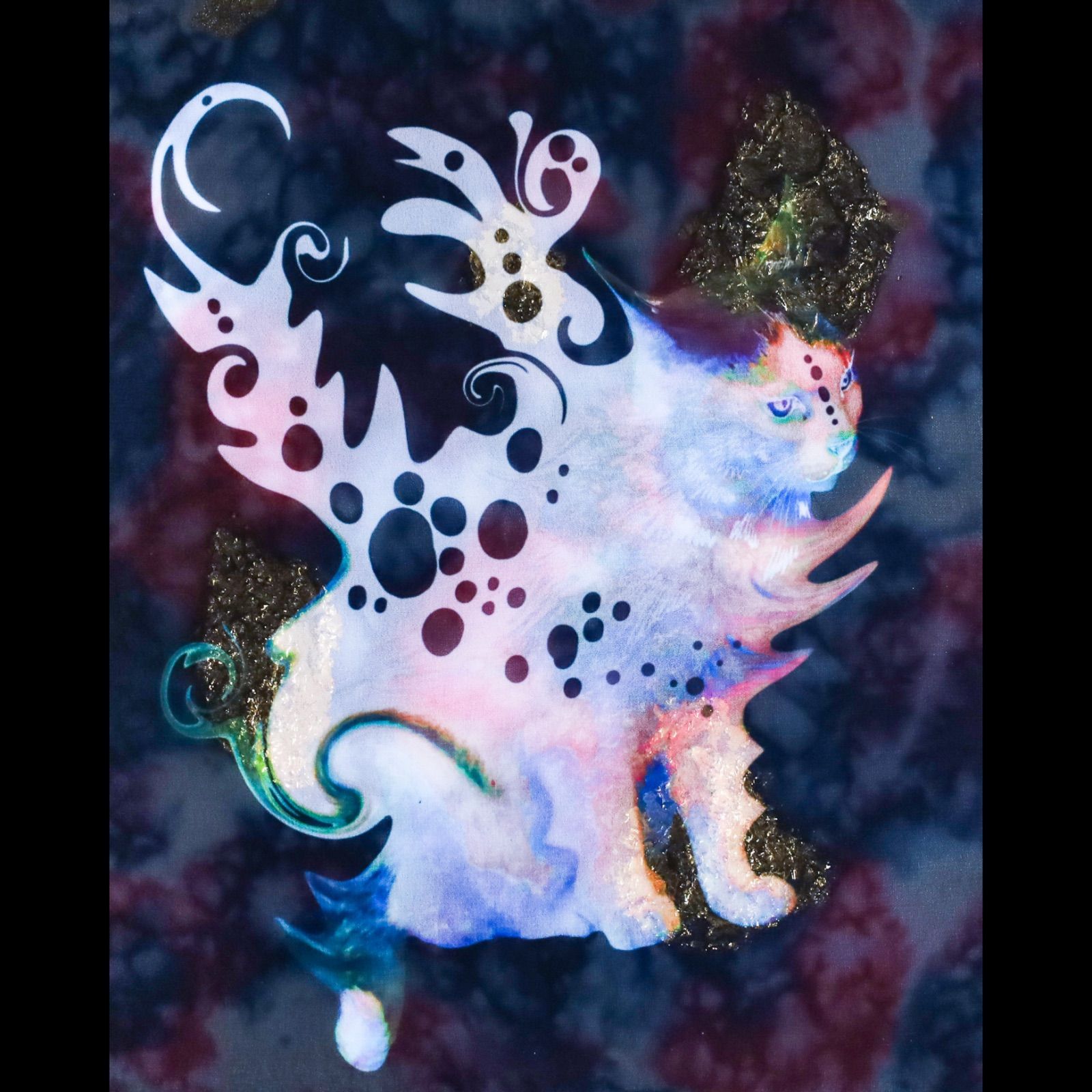原画】『Imaginary Catー対ーII』 F3号 現代アート/キャンバス
