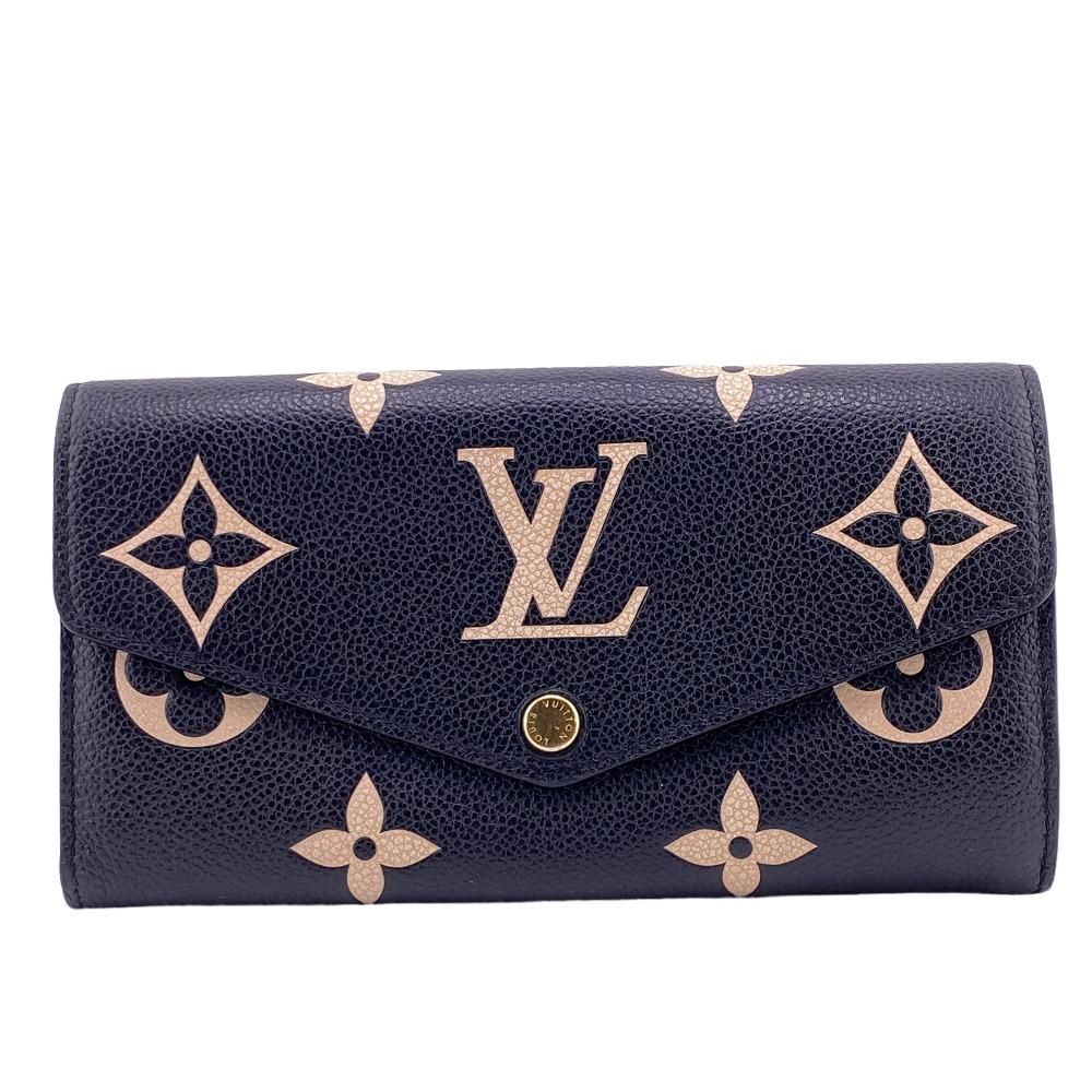 LOUIS VUITTON/ルイヴィトン ビトン M80496 ポルトフォイユ サラ モノグラムアンプラント レザー 長財布 ブラック ユニセックス ブランド