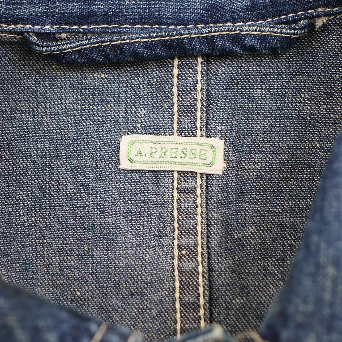 A.PRESSE ア プレッセ 23SS Denim Coverall Jacket ヴィンテージ加工 