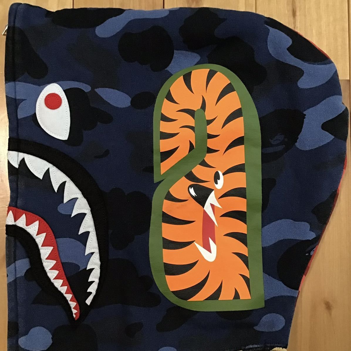 Mix camo シャーク パーカー Lサイズ shark full zip hoodie a bathing ...