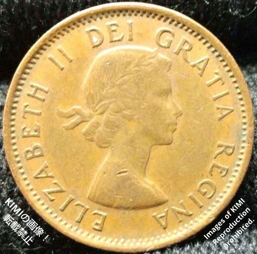 1セント硬貨 1956 エリザベス2世 貨幣 コイン 古銭 カナダドル