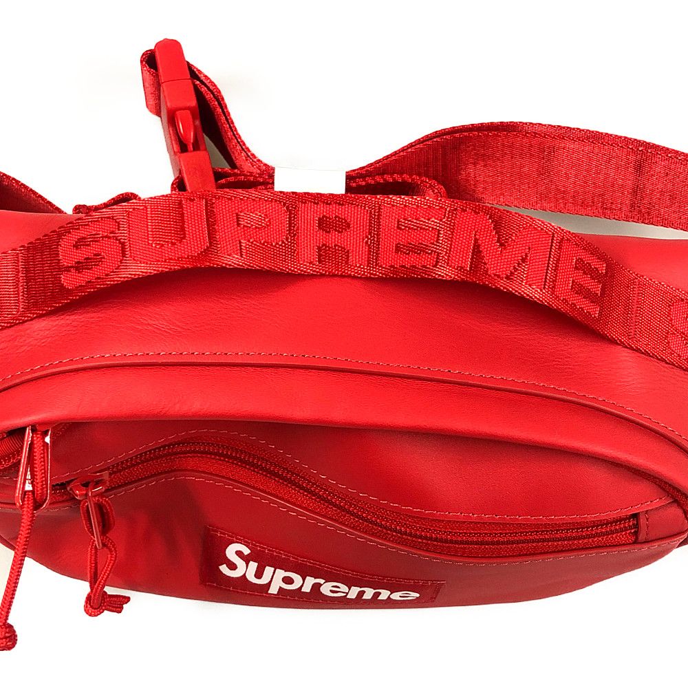 Supreme 23AW Leather Waist Bag Redウエストポーチ - ウエストポーチ
