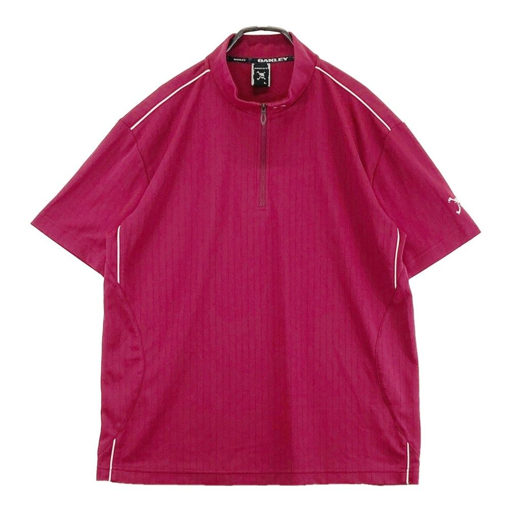 サイズ：L OAKLEY オークリー ハーフジップ 半袖Tシャツ スカル
