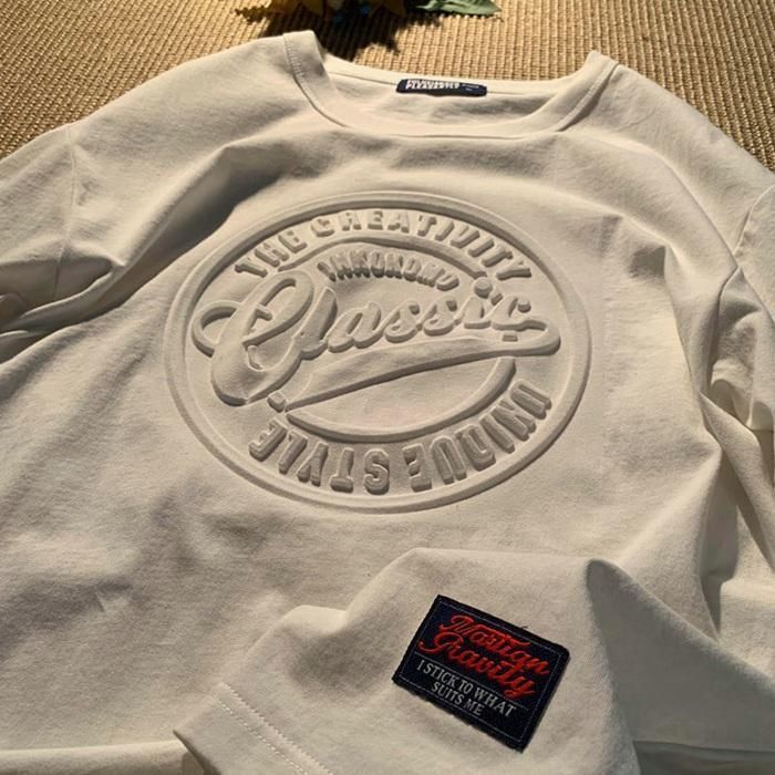 エンボス テクスチャ 半袖 Tシャツ 大人カジュアル 大きいサイズ 配色ステッチエンボス加工Tシャツ GEVS. 通販