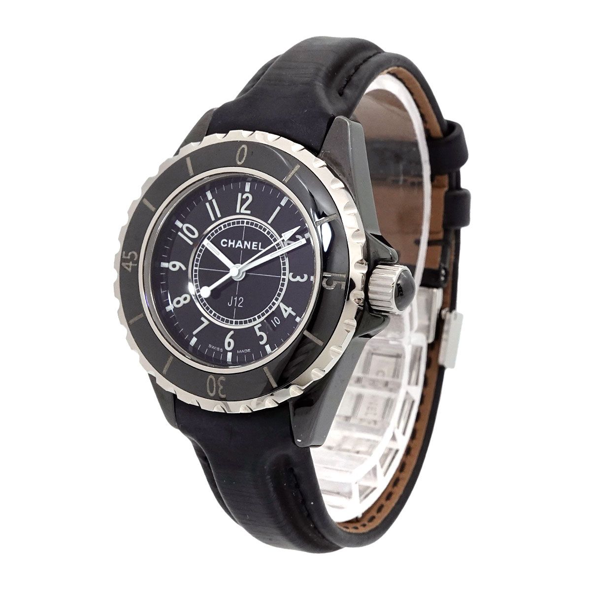 シャネル CHANEL J12 H0680 レディース 腕時計 33mm デイト ブラック 