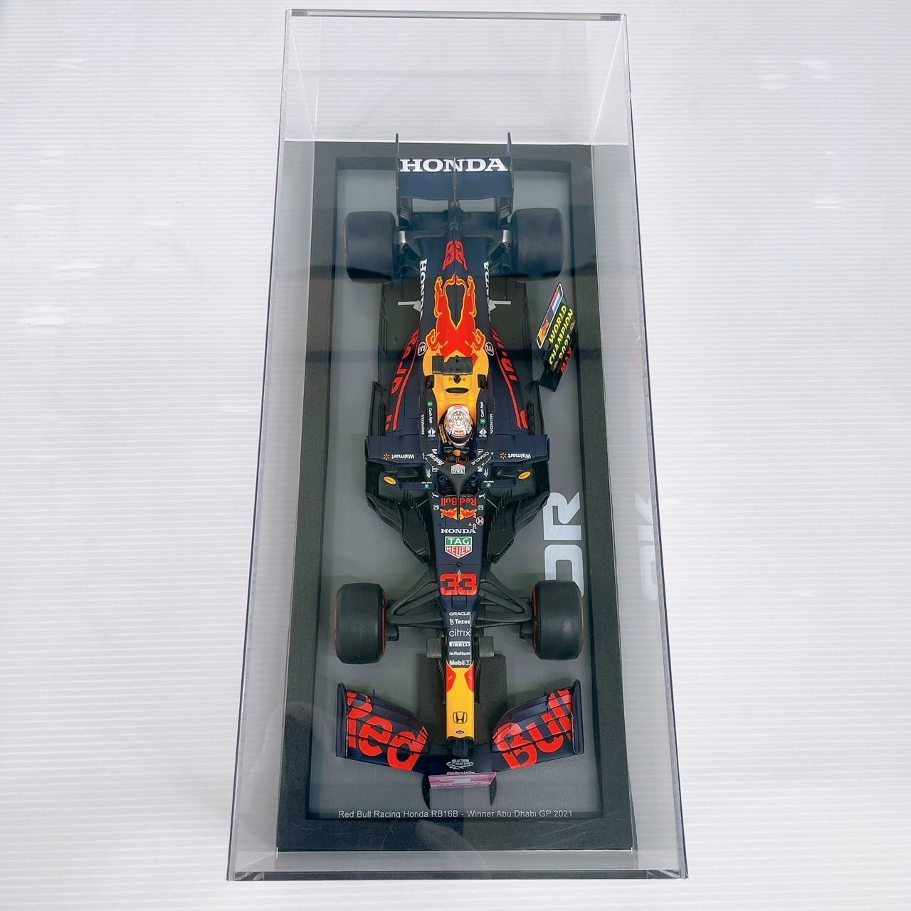 美品】2台セット 1/18スパーク F1 RedBull racing レッドブル ホンダ アブダビGP 2021 RB16B ＆ 1/18 スパーク  2021 トルコGP仕様 フェルスタッペン ありがとう号 ☆専用アクリルケース付き - メルカリ