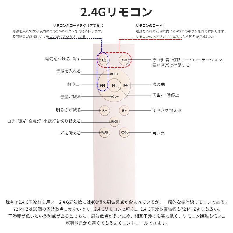 LEDシーリングライト携帯アプリ、リモコン Bluetoothスピーカー付き