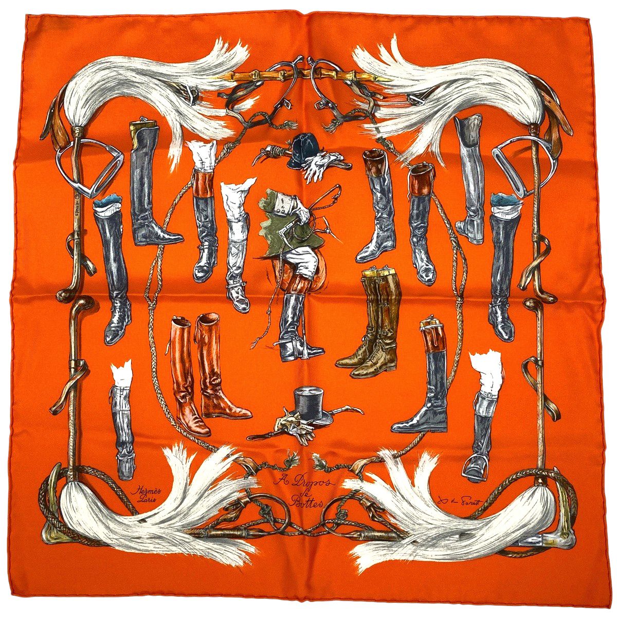 HERMES プチカレ スカーフPropos de Bottes ブーツについて エルメス HERMES プチカレ A Propos de Bottes ブーツについて